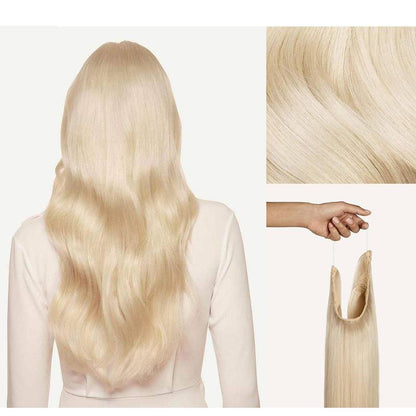 100%Human Halo Hair Extension Natural Hidden Wire