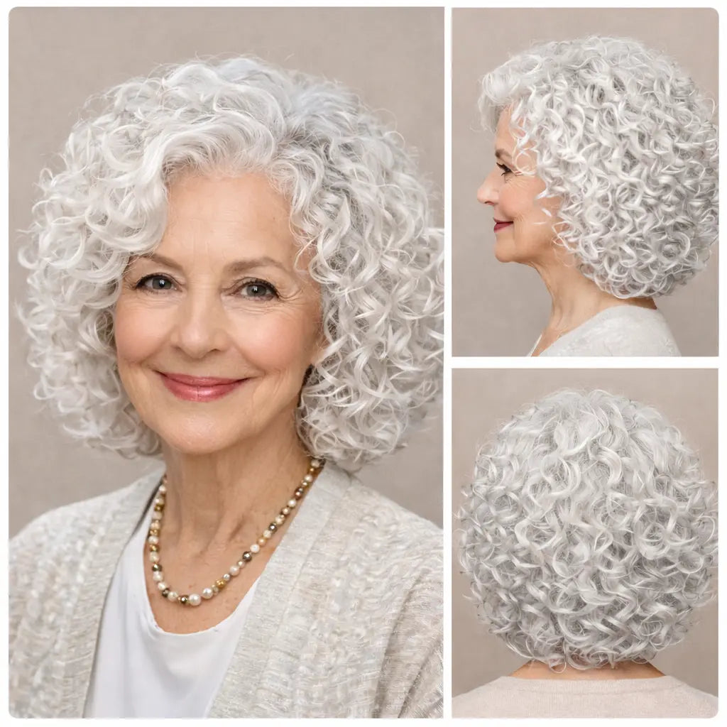 2025 New Curly Hair Toppers for Women with Thinning Hair-Cover Grays, Boost Volume - VIVACROWN