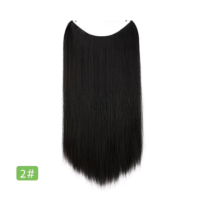VIVACROWN Signature Hybrid Halo Extensions - Secure Clips & Invisible Wire - Natural Look Fiber for Instant Volume
