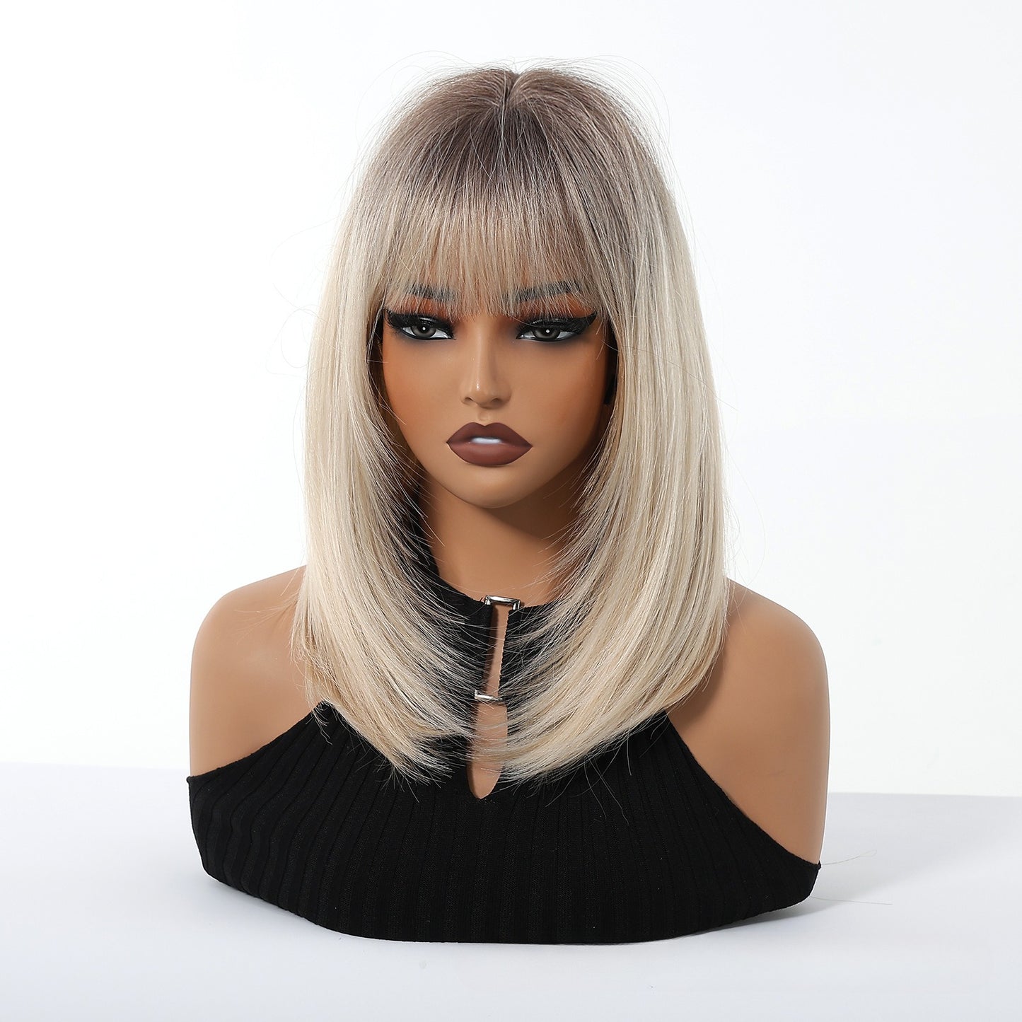 14 INCH Synthetic Wig with Bangs | Natural Look & Heat Resistant