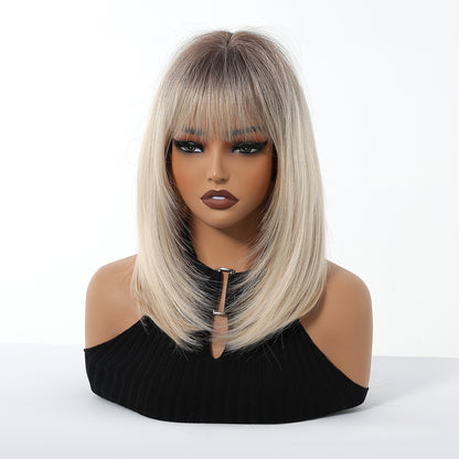 14 INCH Synthetic Wig with Bangs | Natural Look & Heat Resistant