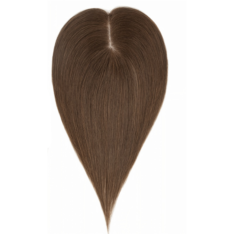 Luxury Blonde Highlights Straight Hair Topper for Women | Silk Base Human Hair Piece