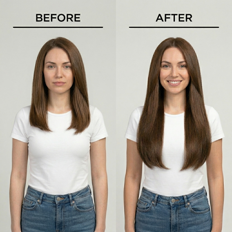 Best Hair Hand Tied Weft Real Human Hair Extensions (#1B)