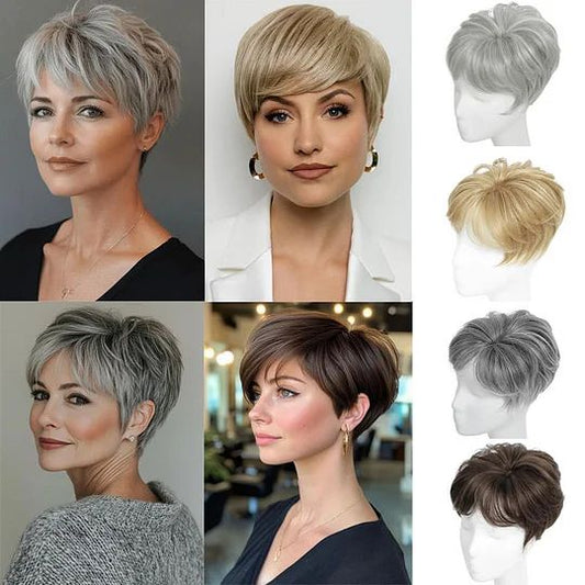 薄毛の女性のための高品質ショートヘアトッパー