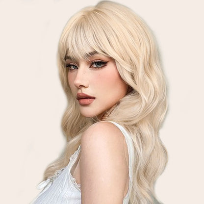 薄毛の方にも使える、贅沢で目立たないナチュラルウェーブヘアトッパー（前髪付き） 