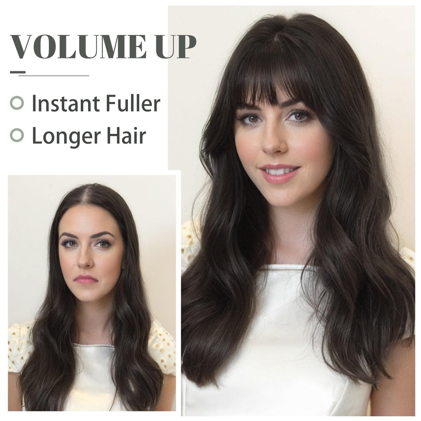 薄毛の方にも使える、贅沢で目立たないナチュラルウェーブヘアトッパー（前髪付き） 
