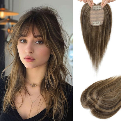 2.5"x3.5" Silk Effect 100% Human Hair Topper for Women