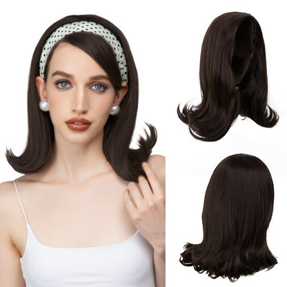 180% Density Half Wig Synthetic None Lace Heat Resistant Wig For Women Hair Wigs