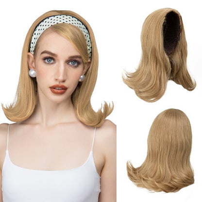 180% Density Half Wig Synthetic None Lace Heat Resistant Wig For Women Hair Wigs