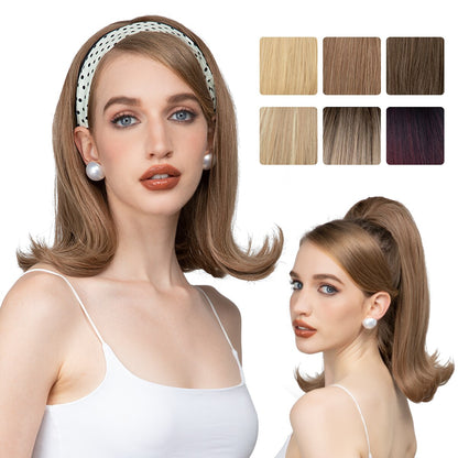 180% Density Half Wig Synthetic None Lace Heat Resistant Wig For Women Hair Wigs