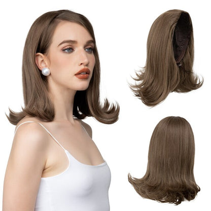 180% Density Half Wig Synthetic None Lace Heat Resistant Wig For Women Hair Wigs