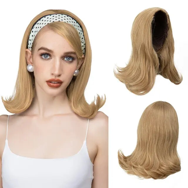 180% Density Half Wig Synthetic None Lace Heat Resistant Wig For Women Hair Wigs VIVACROWN