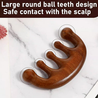 Wooden Massage Wide Teeth Hair  Comb Meridian Scalp Massage Scraping Comb Promotes Hair Growth