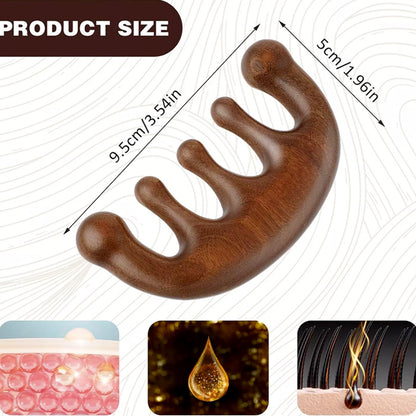 Wooden Massage Wide Teeth Hair  Comb Meridian Scalp Massage Scraping Comb Promotes Hair Growth
