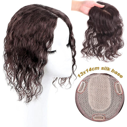 Bouncy Curly Hair Topper for Thinning Hair | Clip-in Crown Coverage Hairpiece for Women