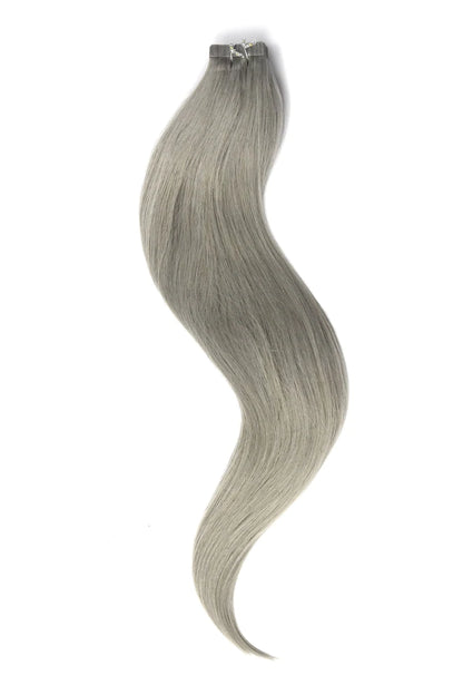 Extensiones de cabello humano virgen, invisibles, anudadas a mano, sin costuras, 20 unidades 