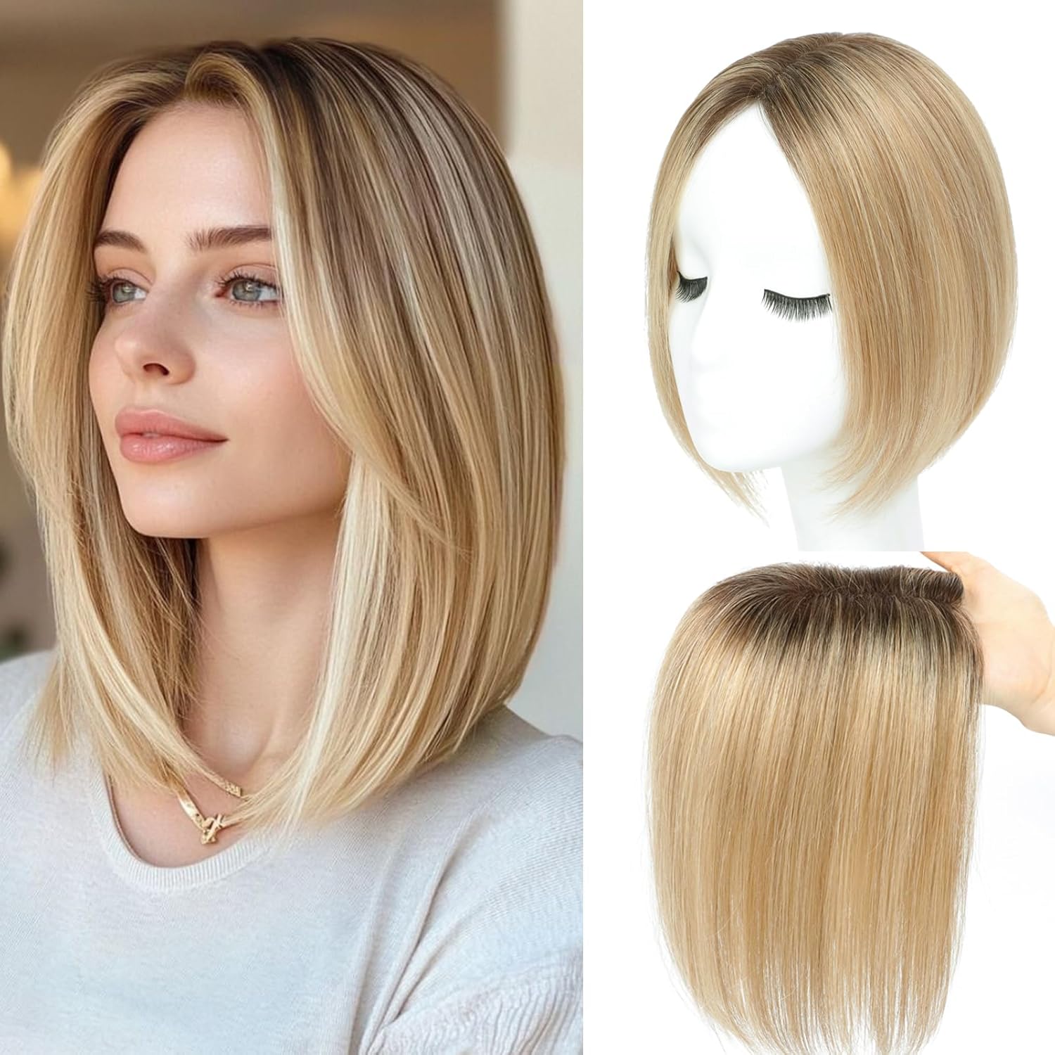 Breathable Straight Hair Topper-For Natural Coverage of Thinning Hair - VIVACROWN