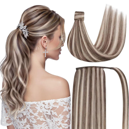 Premium Wrap Around Ponytail Extension | 100% Real Human Hair-Drak Brown
