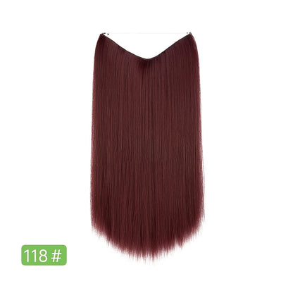 VIVACROWN Signature Hybrid Halo Extensions - Secure Clips & Invisible Wire - Natural Look Fiber for Instant Volume