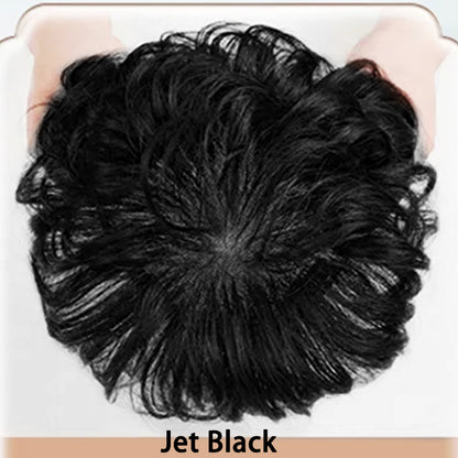 Flash Sale 🔔 Invisible Hand Tied Swiss Lace Base Real Human Short Hairpiece for Women