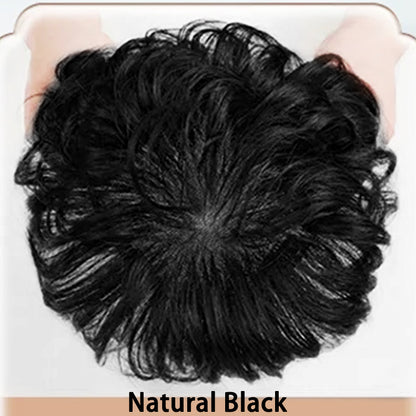 Flash Sale 🔔 Invisible Hand Tied Swiss Lace Base Real Human Short Hairpiece for Women