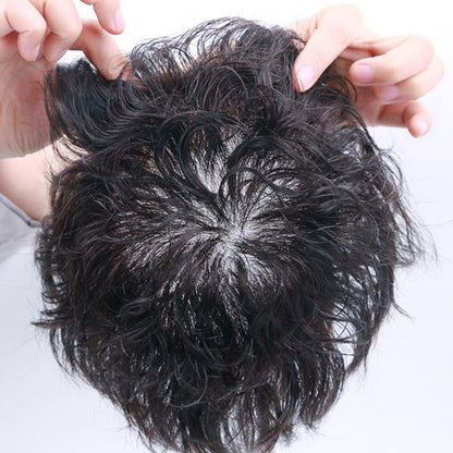 Flash Sale 🔔 Invisible Hand Tied Swiss Lace Base Real Human Short Hairpiece for Women