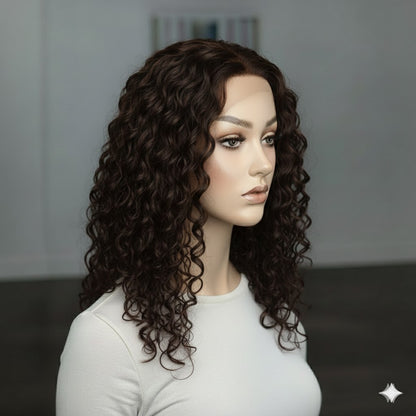 9*14cm Mono Base Natural Curly Human Hair Topper for Thinning Hair