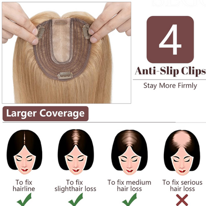 女性用ベスト通気性リアルヘアトッパークラウントッパー前髪なし