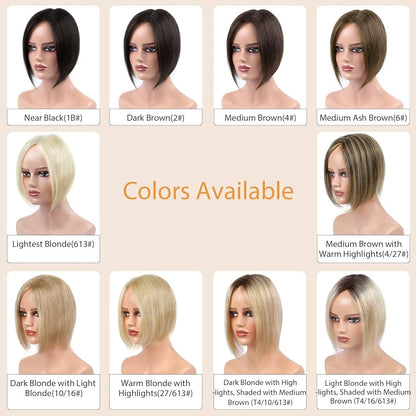 女性用ベスト通気性リアルヘアトッパークラウントッパー前髪なし