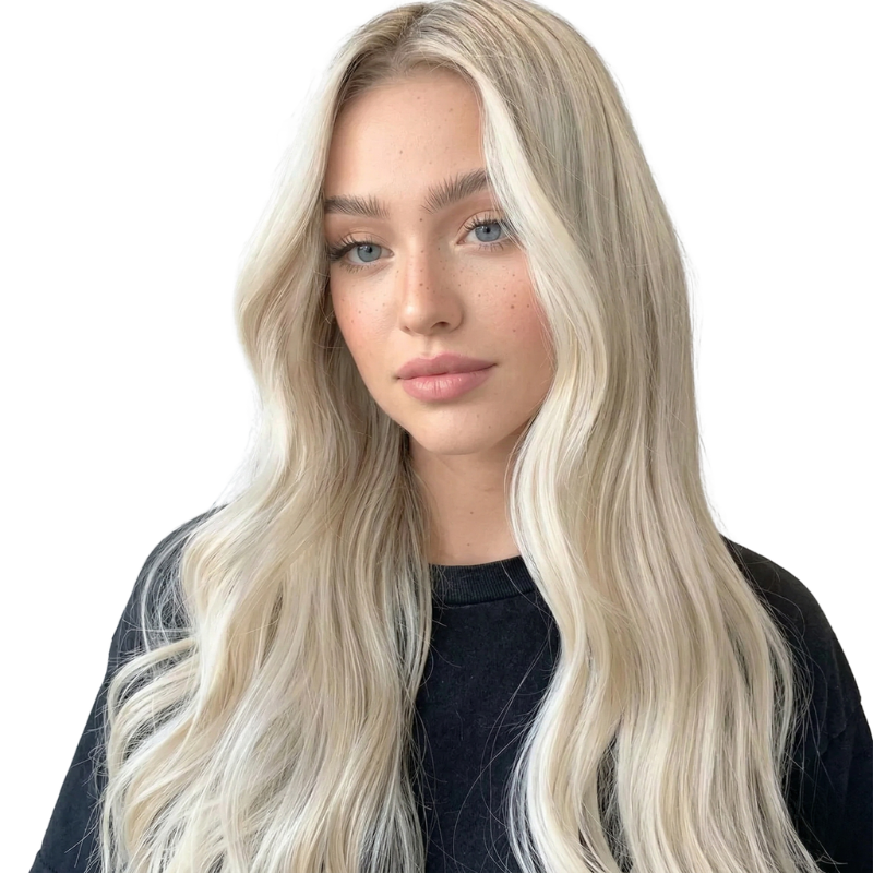 100% Human Hair Sew In Extensions Machine Weft Color #1