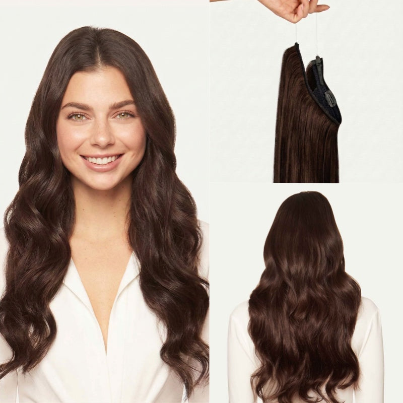 100% Human Hair Halo Extensions - Light Gray