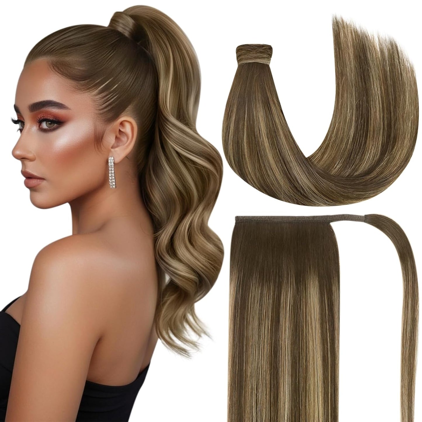 Premium Wrap Around Ponytail Extension | 100% Real Human Hair-Drak Brown