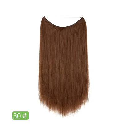 VIVACROWN Signature Hybrid Halo Extensions - Secure Clips & Invisible Wire - Natural Look Fiber for Instant Volume