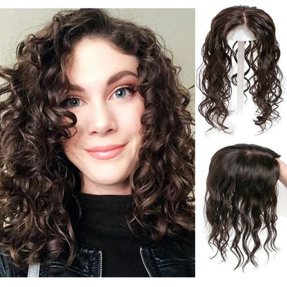 Natural Looking Wavy Curly Hair Topper for Women, Regain Confident In Seconds