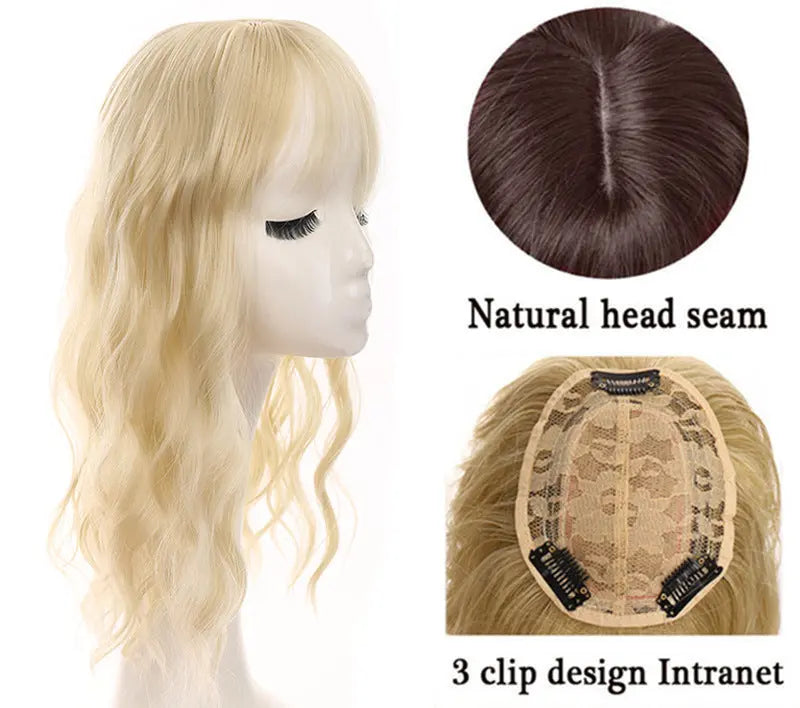 Natural Body Wave Real Hair Topper With Fringers Human Hair Topper With Bangs 我的商店