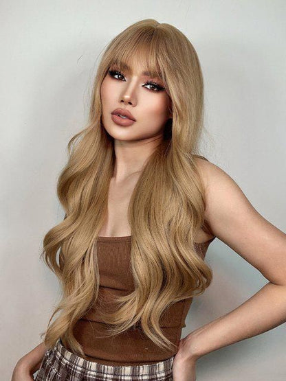 薄毛の方にも使える、贅沢で目立たないナチュラルウェーブヘアトッパー（前髪付き） 