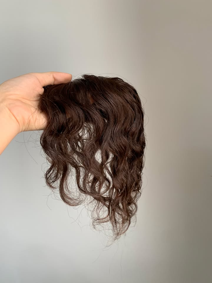 (Kozeta Tato Papadhimitri) 13*15cm Mono Base Curly Human Hair topper Without Bangs