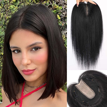 ストレートスタイルのナチュラルヘアトッパー