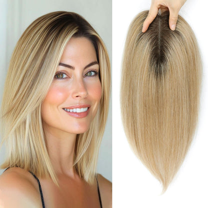 ストレートスタイルのナチュラルヘアトッパー
