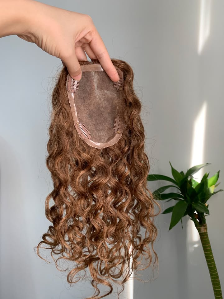 ( Lisa Lynn) 5.5*5.9 inches 100% Human Curly Hair Topper With Bangs