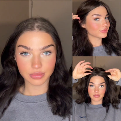 ナチュラルウェーブヘアトッパー。薄毛に最適。わずか1分で見た目が変わります。 