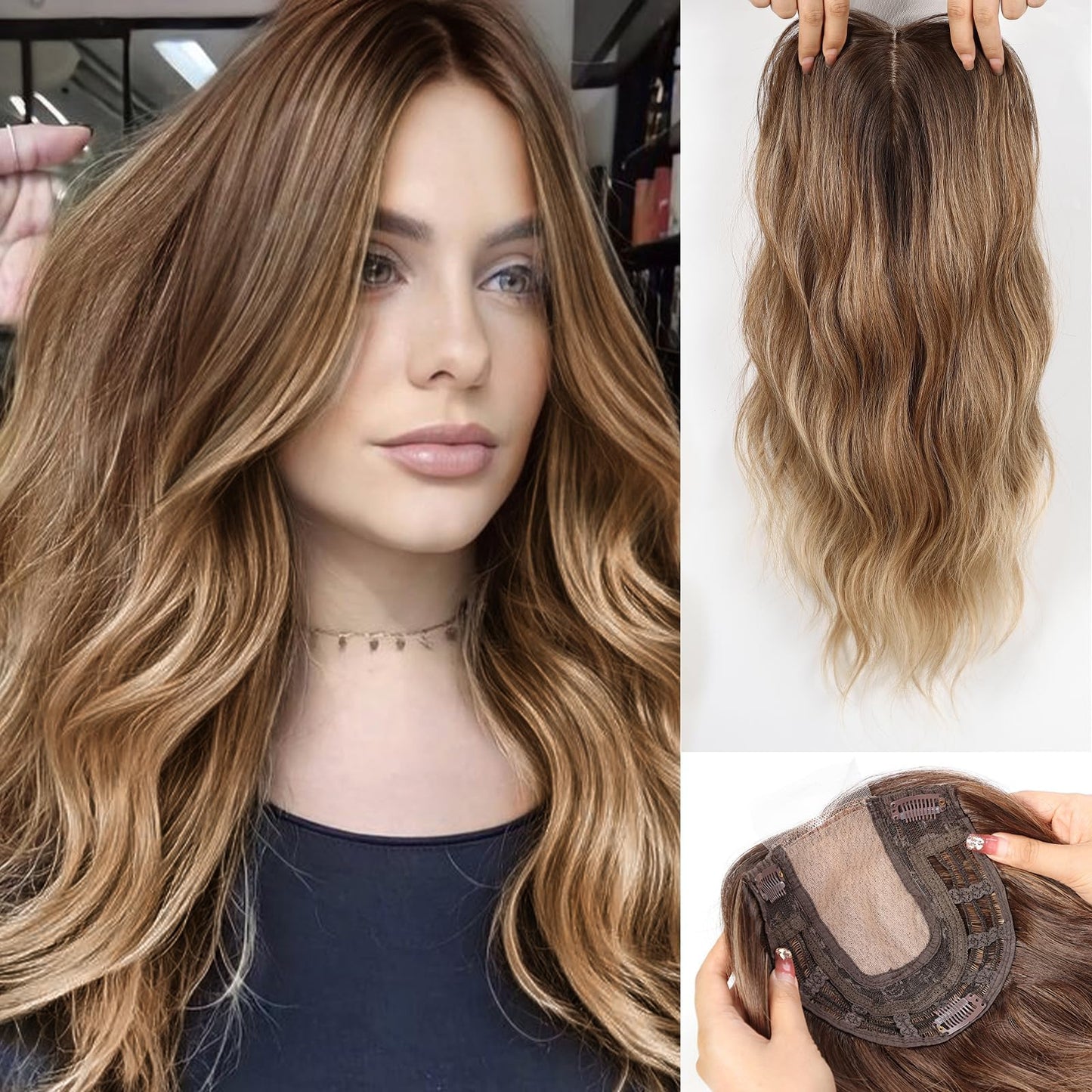 Blonde Wavy & Curly Hair Toppers Sale for Women
