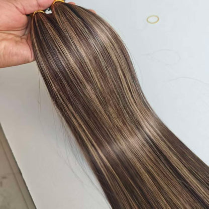 (Janis Miller)5*6inch Mono Base Wavy Human Hair topper Without Bangs And Dark Root