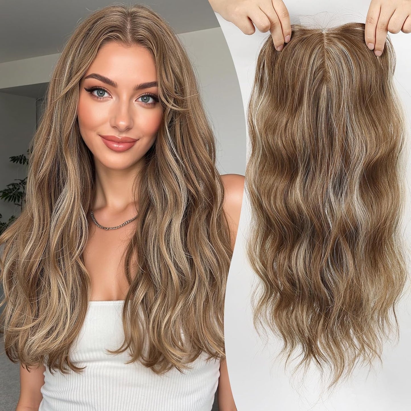 Blonde Wavy & Curly Hair Toppers Sale for Women