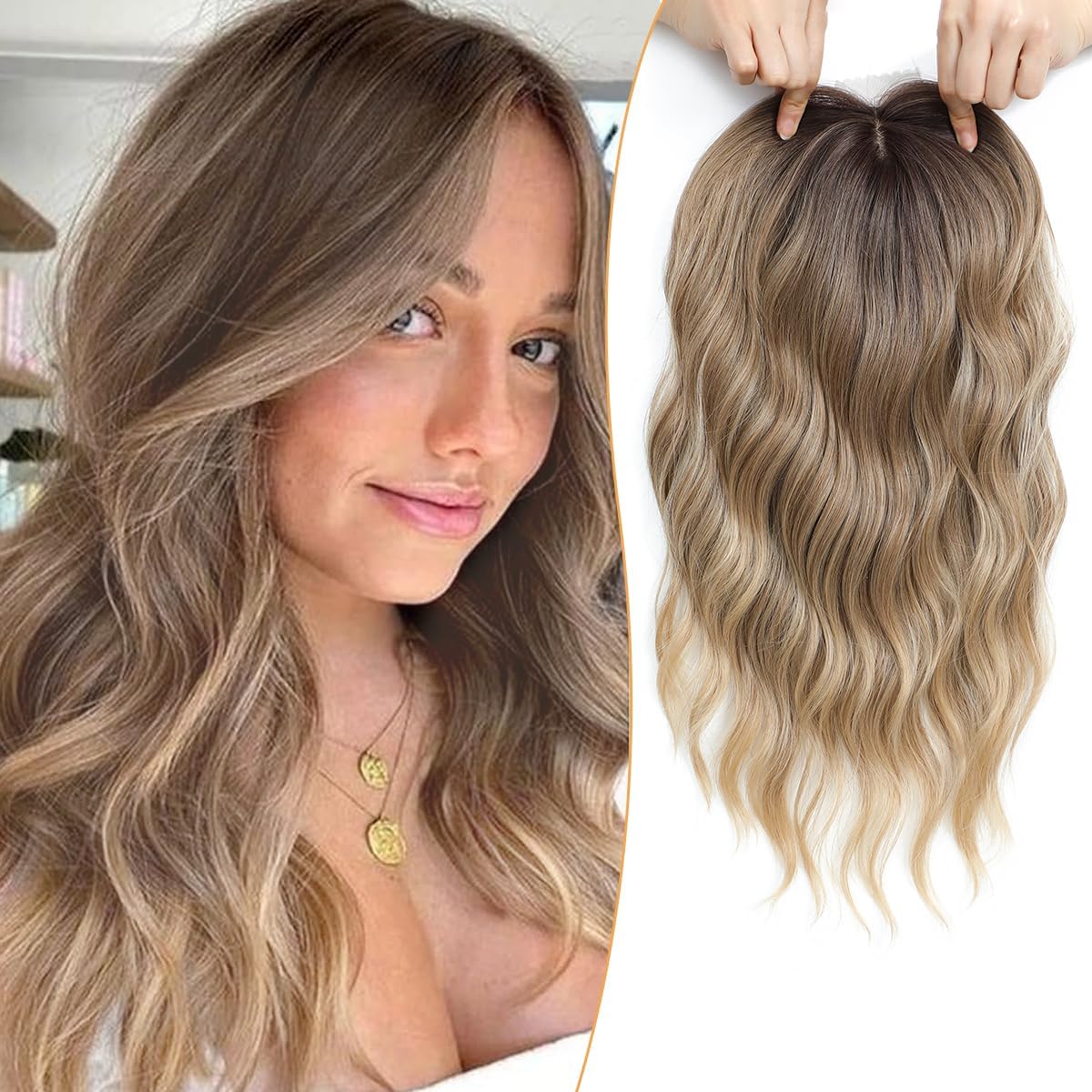 Blonde Wavy & Curly Hair Toppers Sale for Women