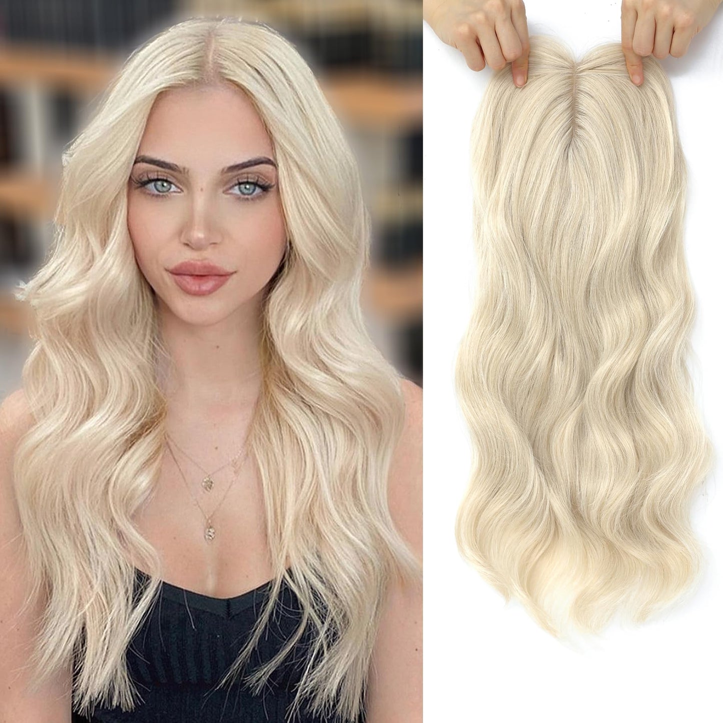 Blonde Wavy & Curly Hair Toppers Sale for Women