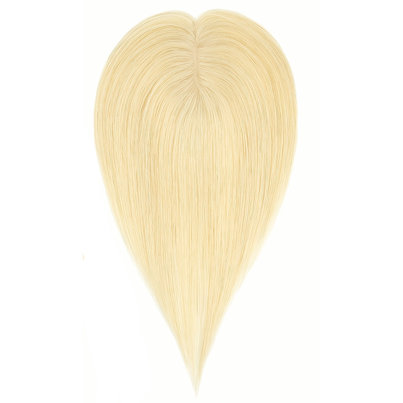 Luxury Blonde Highlights Straight Hair Topper for Women | Silk Base Human Hair Piece
