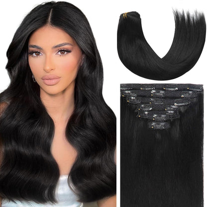 Light Brown Clip in Hair Extensions | 100% Human Hair