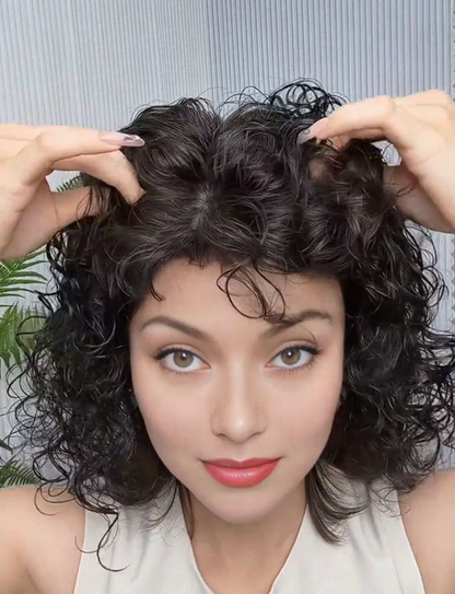 Premium Curly Mono Base Hair Toppers Human Hair for Women