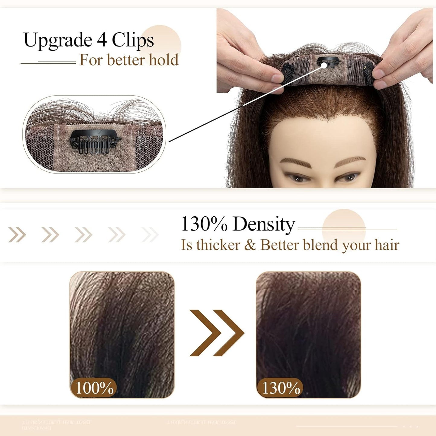 Hot Sale Breathable Straight Hair Topper-For Natural Coverage of Thinning Hair